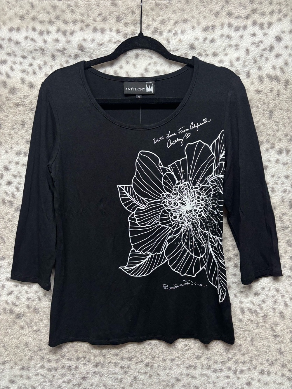 Y2K ANTTHONY 3/4 SLEEVE “WITH LOVE FROM CALIFORNIA” TOP